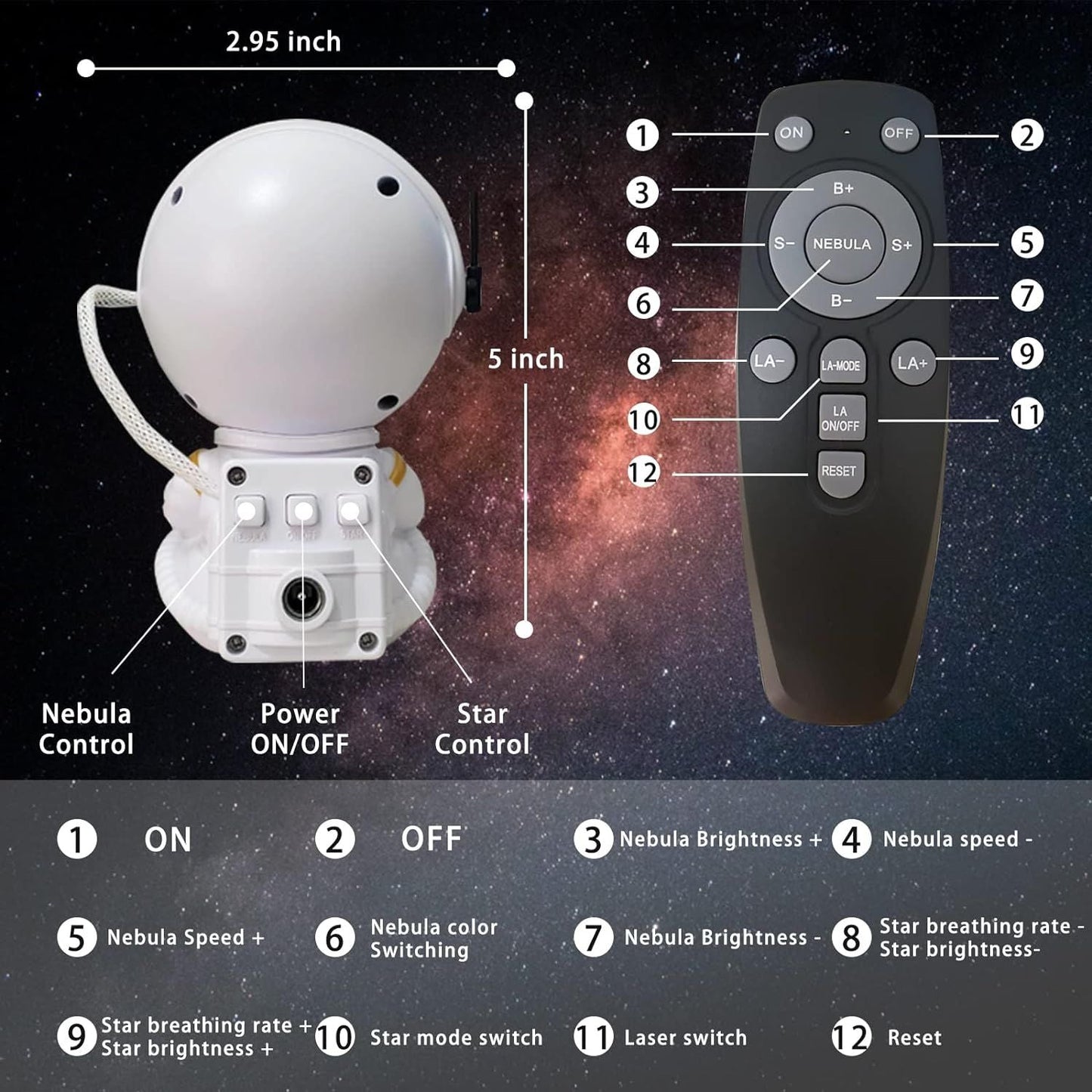 Astronaut  Projector Star Night Lamp