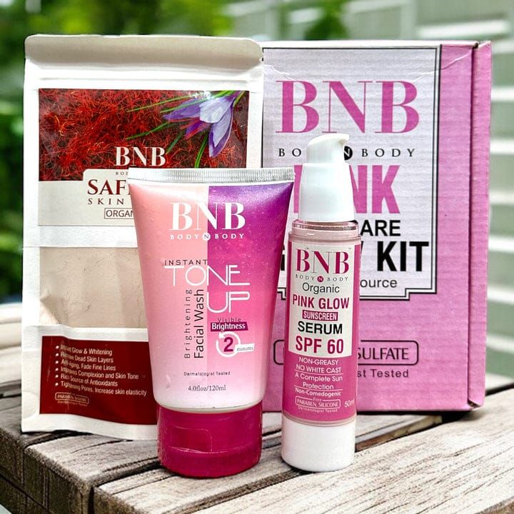 PACK OF 3BNB Pink Glow Kit Tone One Up Facial Wash